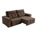 Sofá 4 Lugares Retrátil e Reclinável Roma Suede Marrom