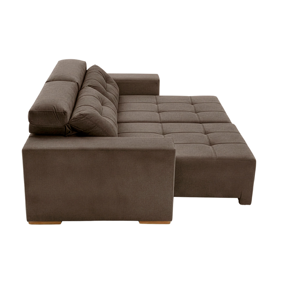 Sofá 4 Lugares Retrátil e Reclinável Roma Suede Marrom