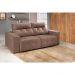 Sofá 4 Lugares Retrátil e Reclinável Roma Suede Marrom