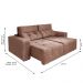 Sofá 4 Lugares Retrátil e Reclinável Roma Suede Marrom