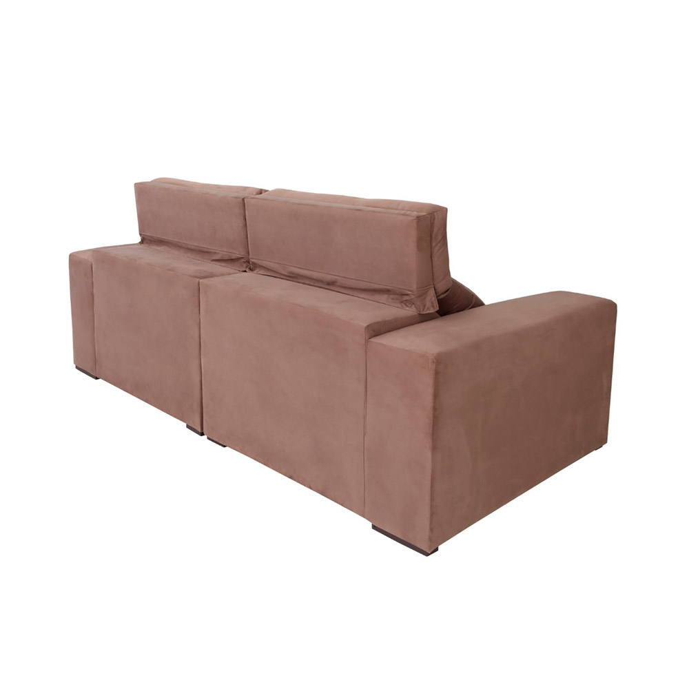 Sofá 4 Lugares Retrátil e Reclinável Roma Suede Marrom