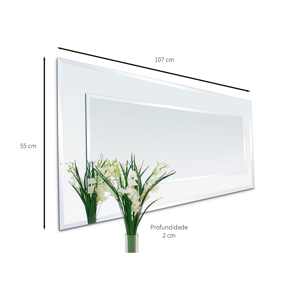 Espelho Decorativo Versati 107x55 cm Prata
