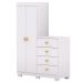 Cômoda Guarda-Roupa com 4 Gavetas e 5 Prateleiras Cristine Branco/Camarim