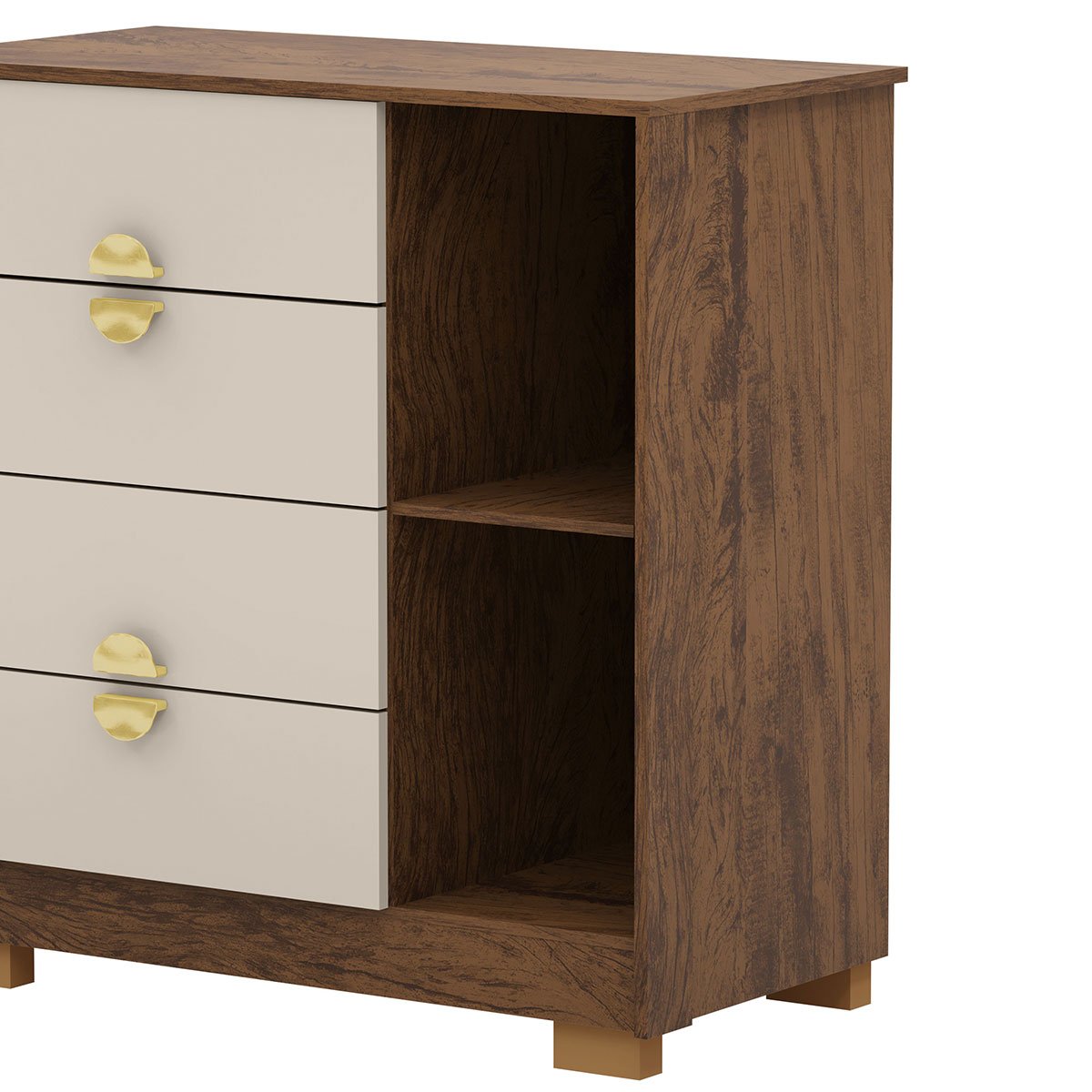 Cômoda Sapateira 4 Gavetas Clarabella Imbuia Fendi