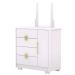 Cômoda Sapateira 4 Gavetas com Espelho Clarabella Branco/Camarim