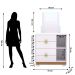 Cômoda Sapateira 4 Gavetas com Espelho Clarabella Branco/Camarim