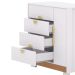 Cômoda Sapateira 4 Gavetas com Espelho Clarabella Branco/Camarim