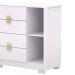 Cômoda Sapateira 4 Gavetas com Espelho Clarabella Branco/Camarim