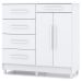 Cômoda Sapateira Quarto 5 Gavetas 2 Portas MDP Sirios Branco