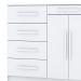 Cômoda Sapateira Quarto 5 Gavetas 2 Portas MDP Sirios Branco