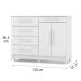 Cômoda Sapateira Quarto 5 Gavetas 2 Portas MDP Sirios Branco
