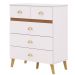 Cômoda para Quarto com 5 Gavetas MDP Zabi Branco/Camarim
