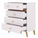 Cômoda para Quarto com 5 Gavetas MDP Zabi Branco/Camarim