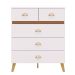 Cômoda para Quarto com 5 Gavetas MDP Zabi Branco/Camarim