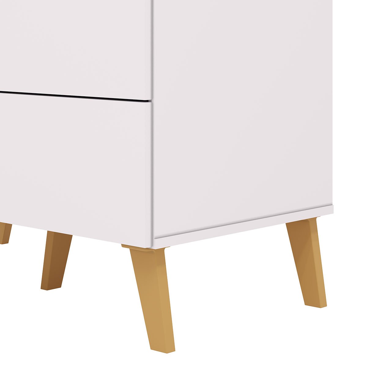 Cômoda para Quarto com 5 Gavetas MDP Zabi Branco/Camarim