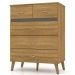 Cômoda para Quarto com 5 Gavetas MDP Zabi Nature/Alasca