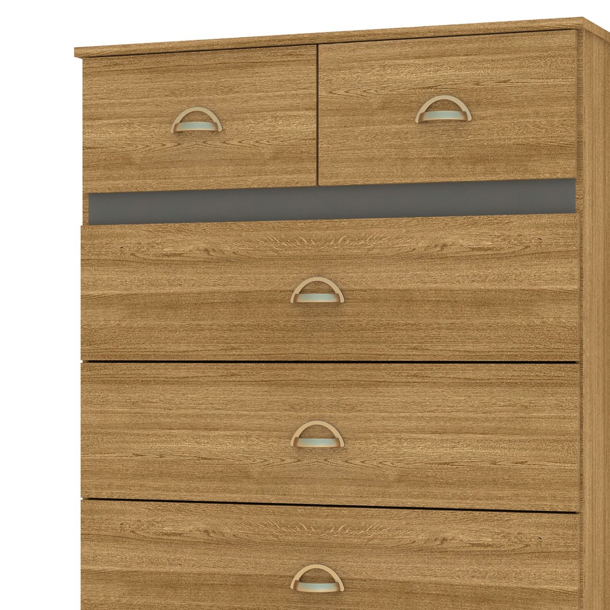 Cômoda para Quarto com 5 Gavetas MDP Zabi Nature/Alasca