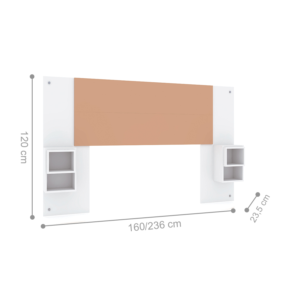 Cabeceira Casal Extensível Flex Encantado Branco Camarim