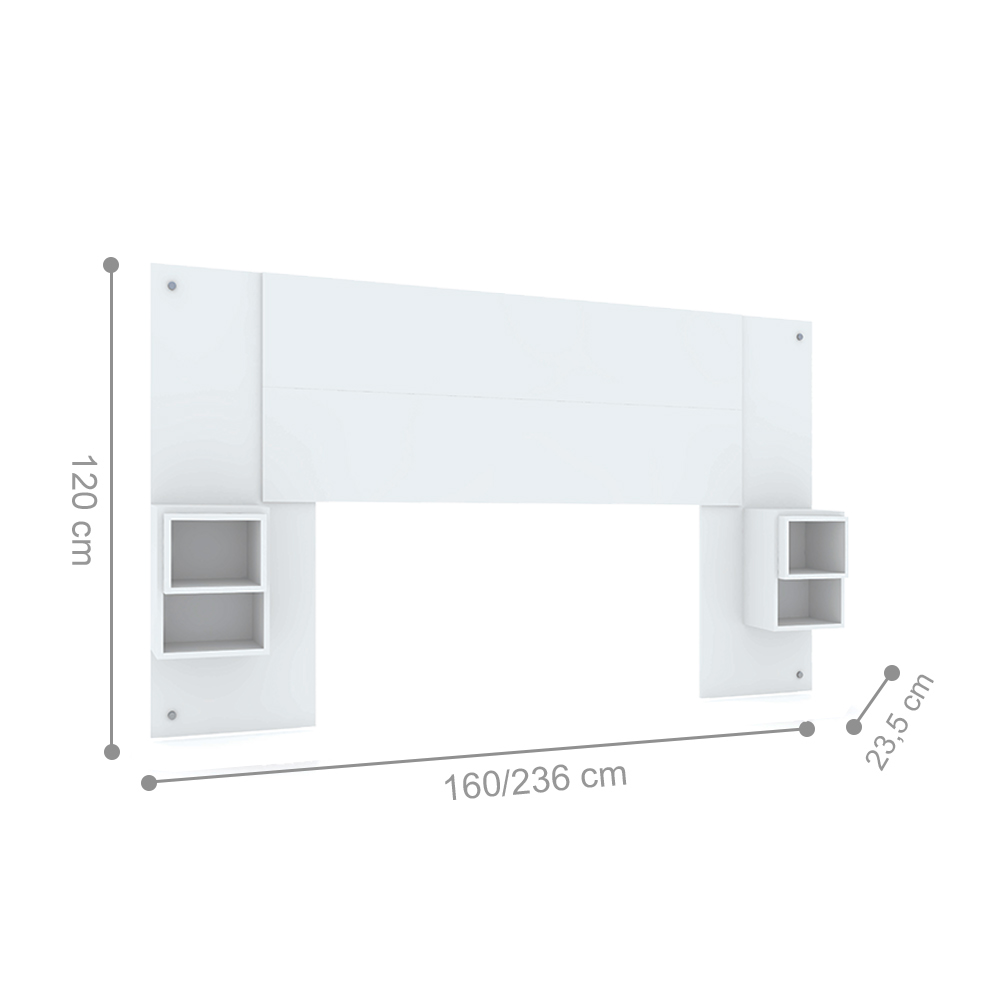 Cabeceira Casal Extensível Flex Encantado Branco Camarim