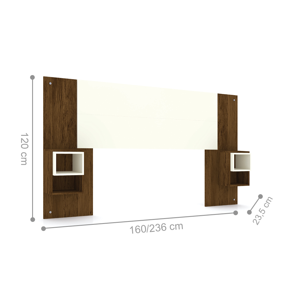 Cabeceira Casal Extensível Flex Encantado Imbuia Champanhe