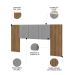 Cabeceira Casal Queen 268cm Com LED Dubai Zen Linho Cinza - Vila Rica