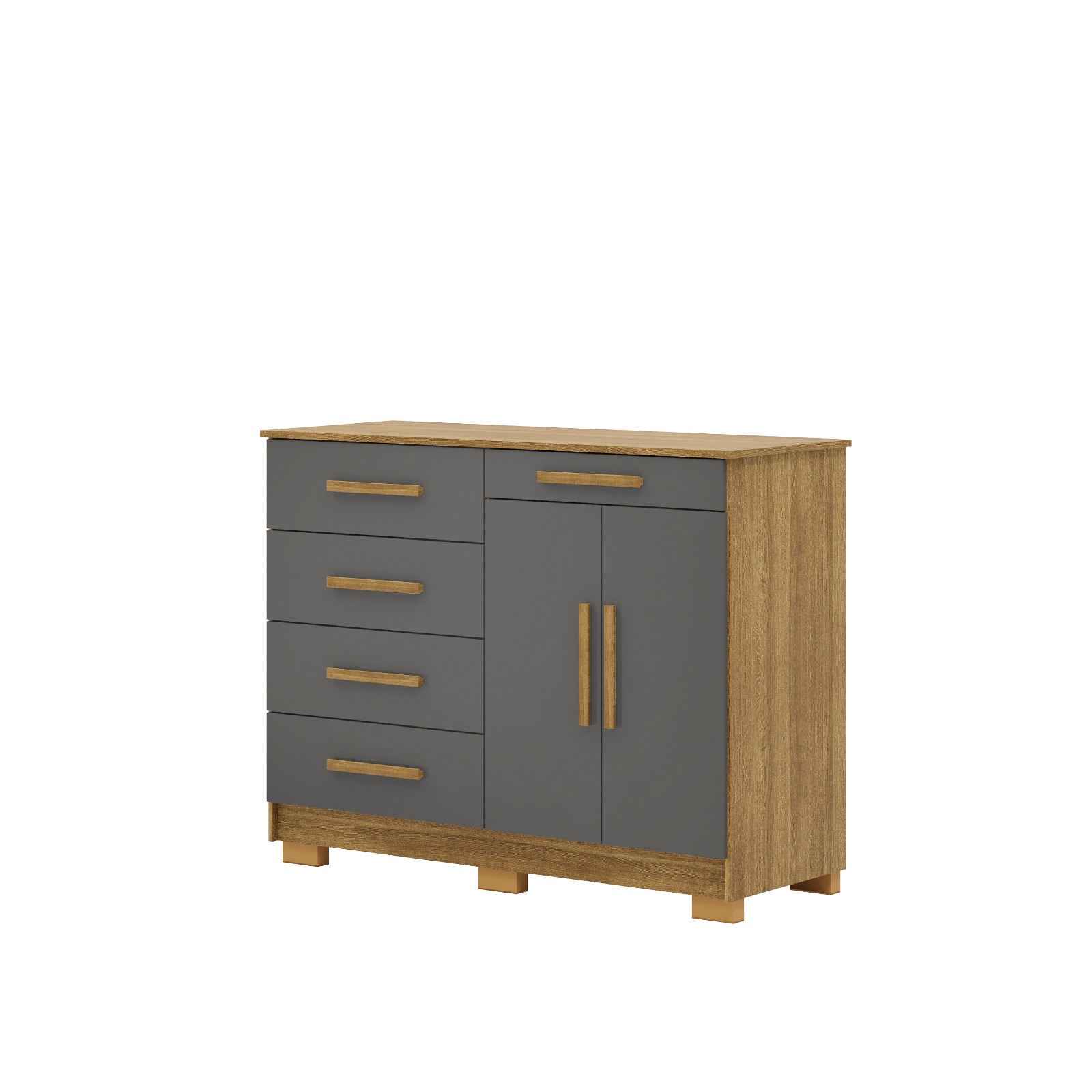 Comoda Sapateira 5 Gavetas E 2 Portas Nature Alasca