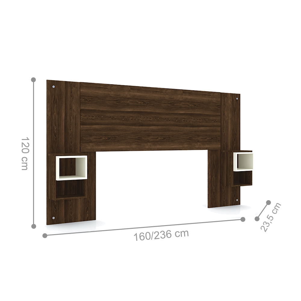 Conjunto Guarda Roupa e Cabeceira Max Imbuia Champanhe