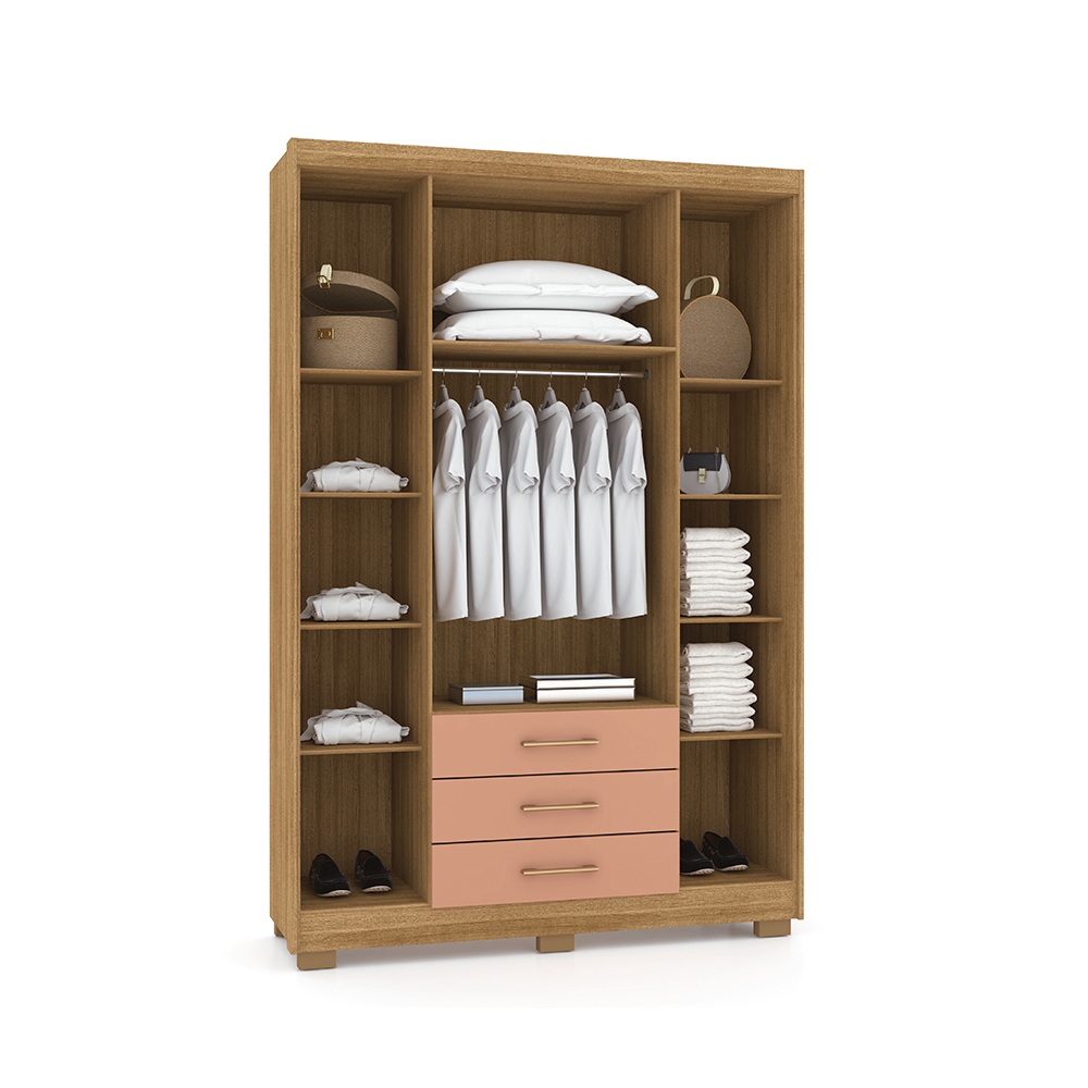 Conjunto Guarda Roupa e Cabeceira Max Nature Camarim