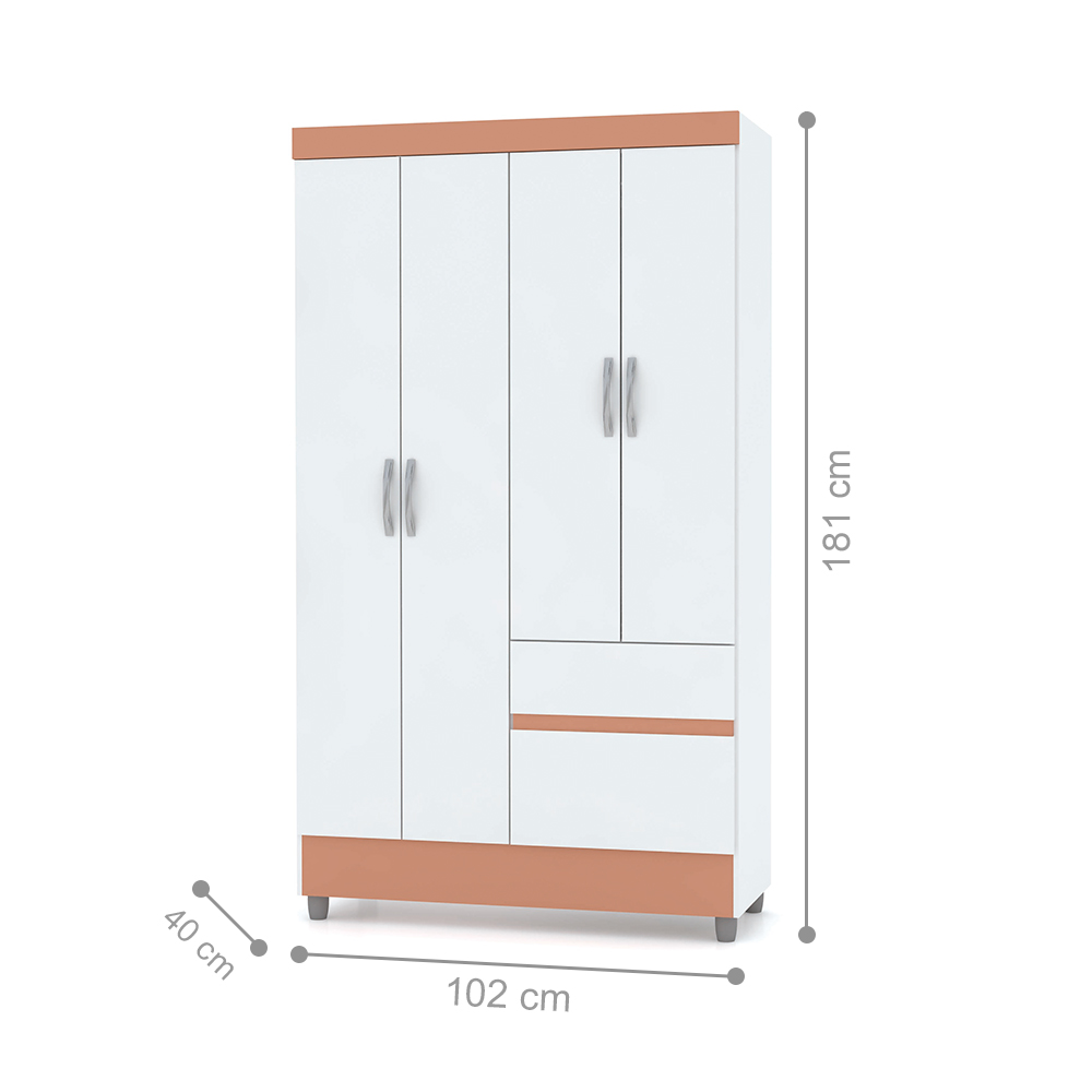 Guarda Roupa 4 Portas Spectra Branco Camarim
