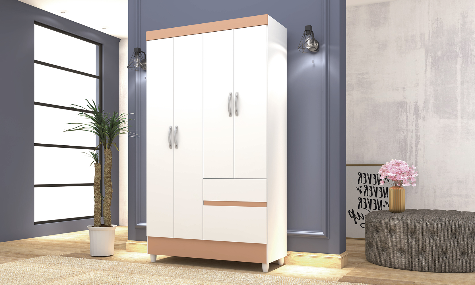 Guarda Roupa 4 Portas Spectra Branco Camarim