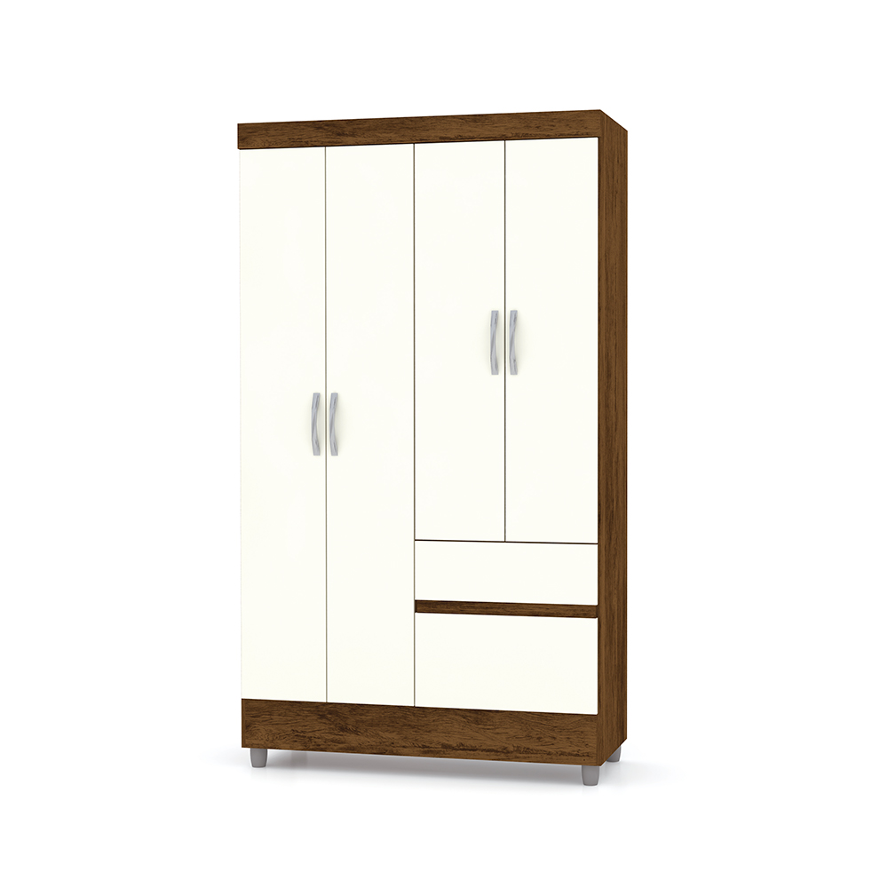Guarda Roupa 4 Portas Spectra Imbuia Rústico