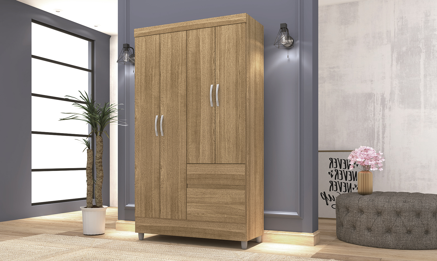 Guarda Roupa 4 Portas Spectra Nature