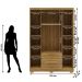 Guarda-Roupa 4 Portas e Cômoda Grande 5 Gavetas Ritom Nature/Brisa