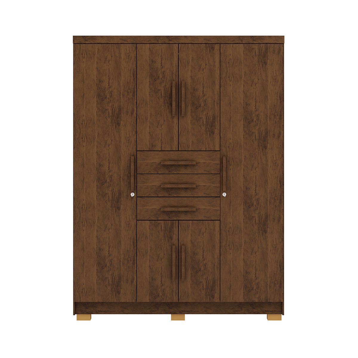 Guarda-Roupa 6 Portas 3 Gavetas England Imbuia Rústico
