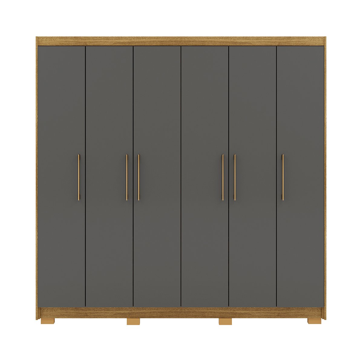 Guarda-Roupa 6 Portas 6 Gavetas 100% MDF Recife Nature/Alasca