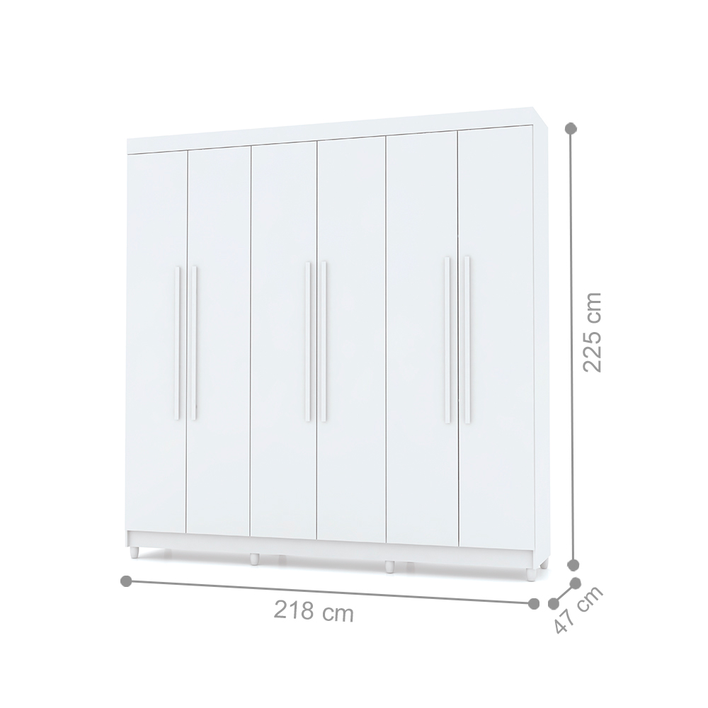 Guarda Roupa 6 Portas Audi Branco