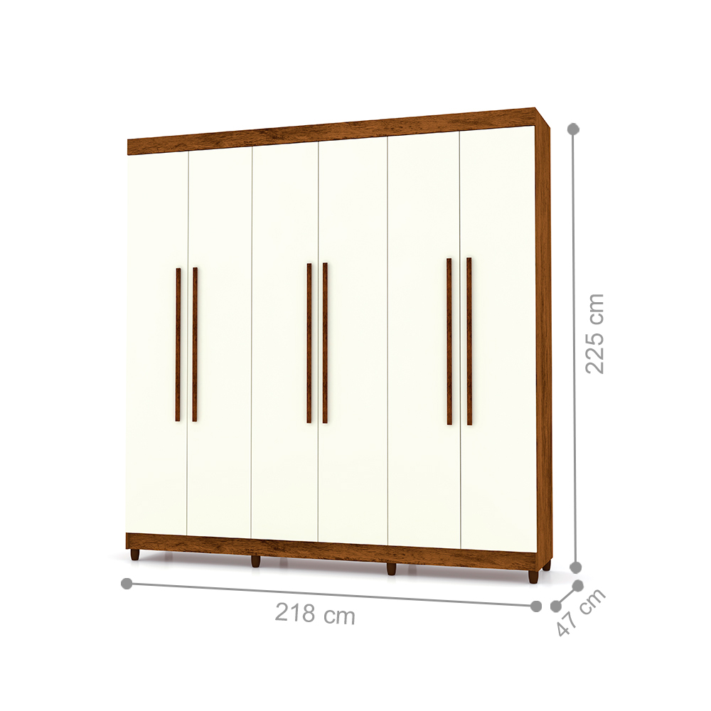 Guarda Roupa 6 Portas Audi Imbuia Champanhe