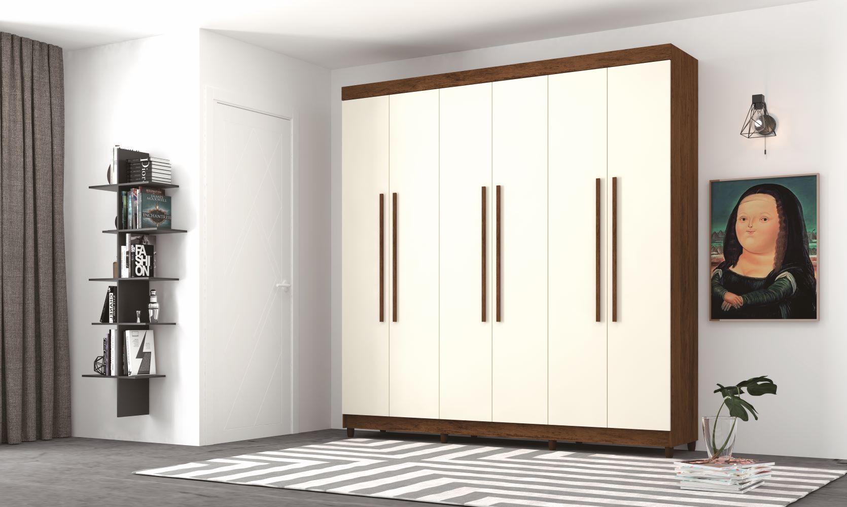 Guarda Roupa 6 Portas Audi Imbuia Champanhe