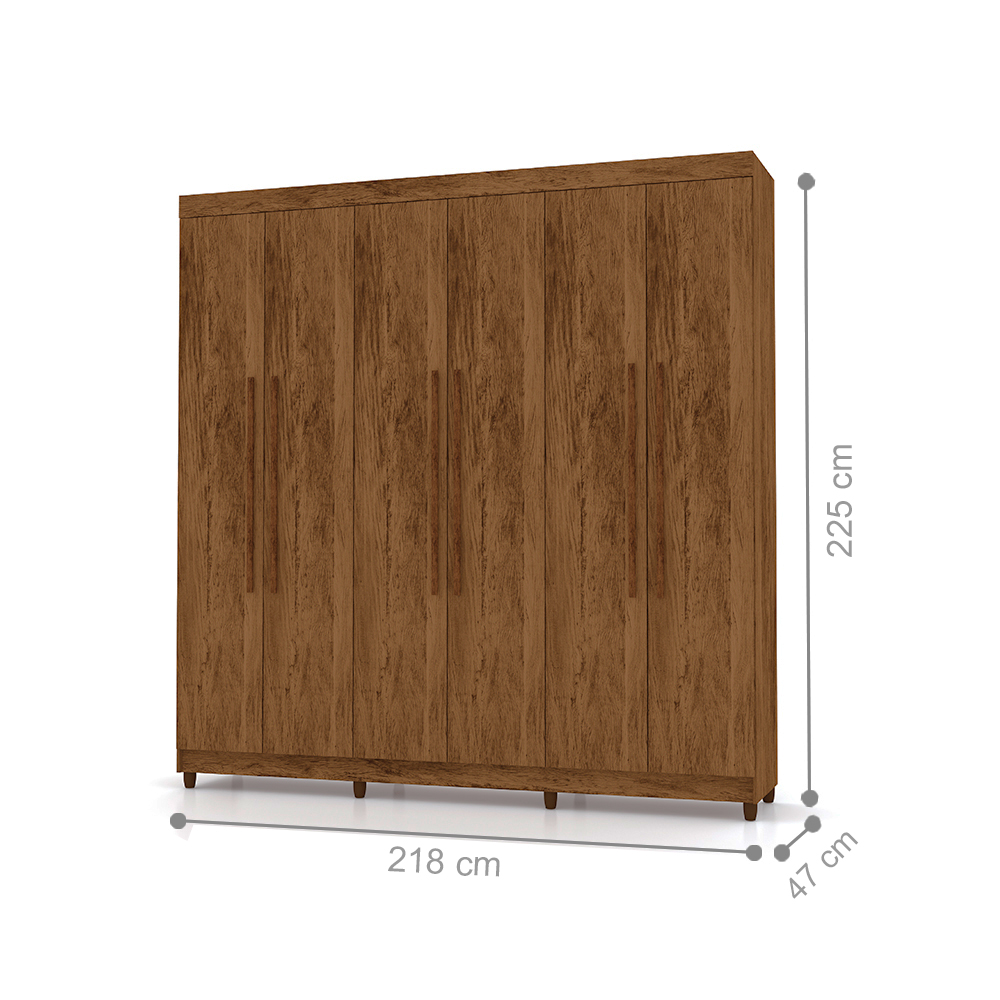 Guarda Roupa 6 Portas Audi Imbuia Rústico