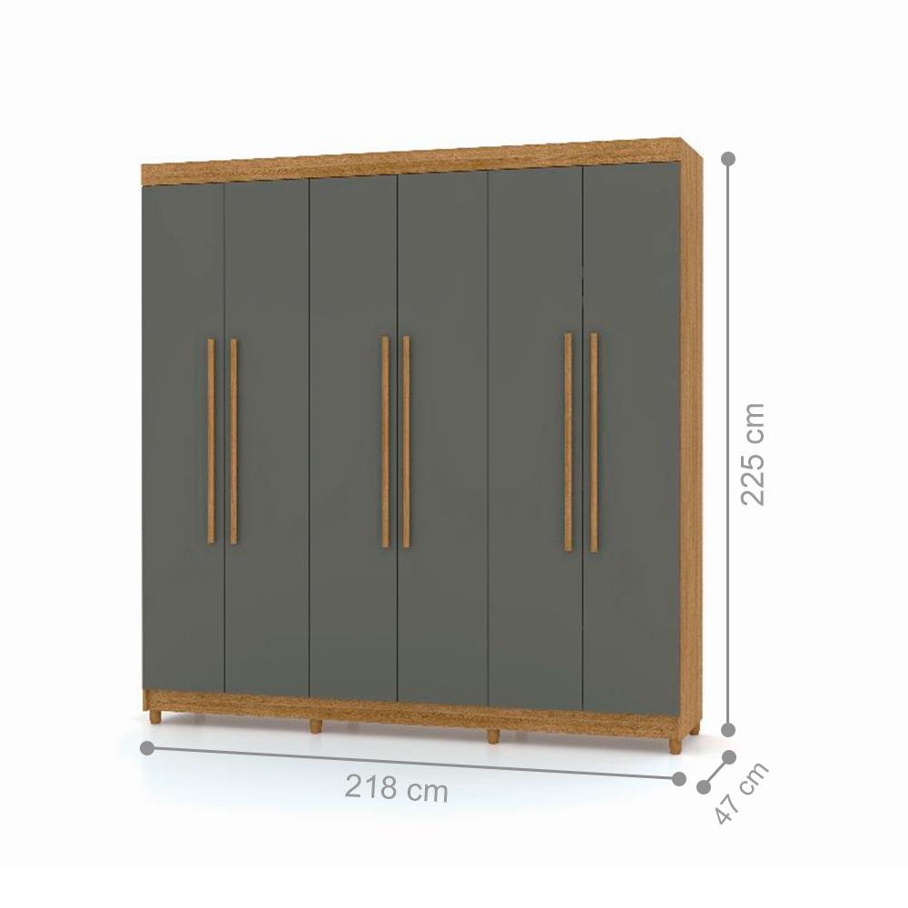 Guarda Roupa 6 Portas Audi Nature Alasca