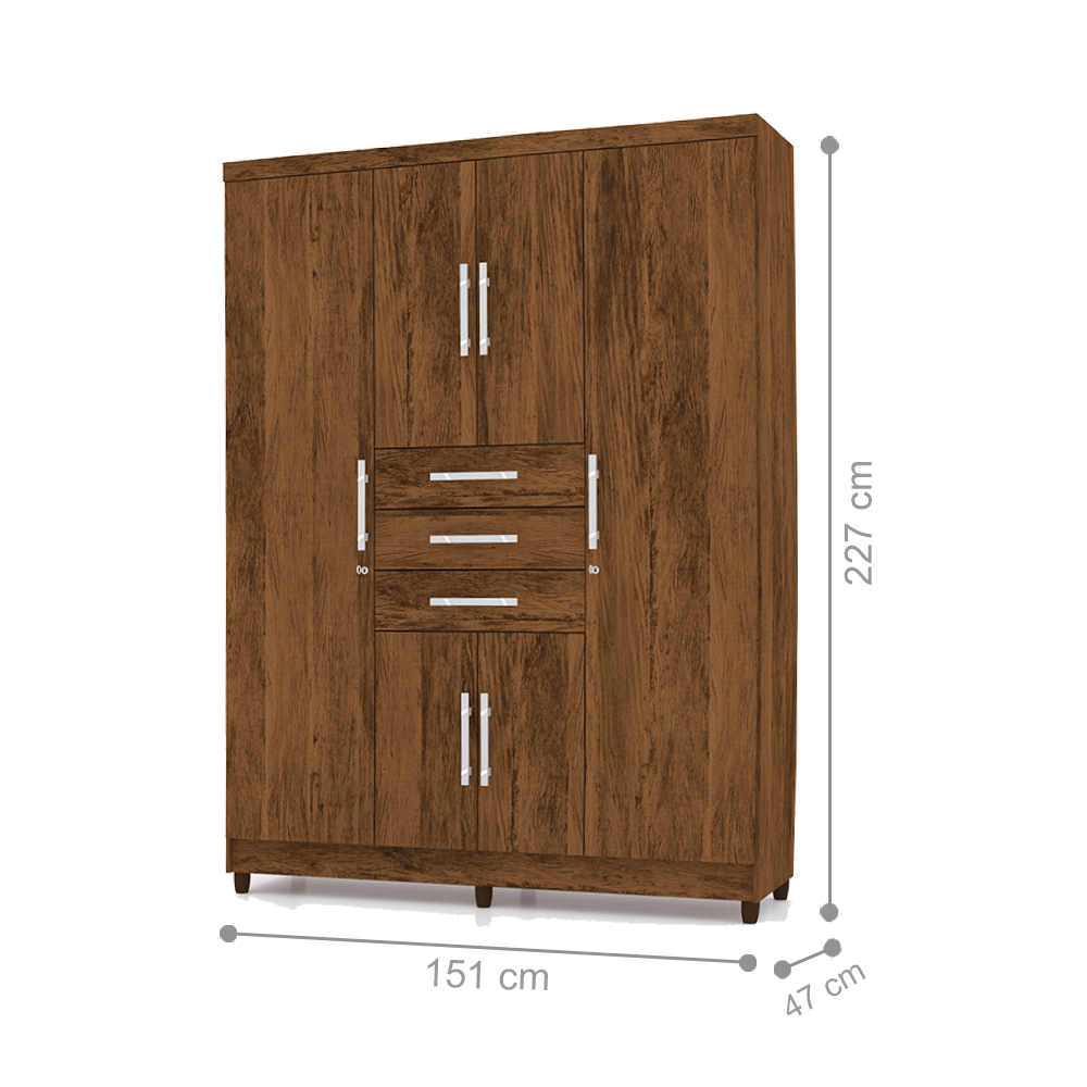 Guarda Roupa 6 Portas Capitiva Imbuia