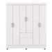 Guarda-Roupa 6 Portas Ideval com Cômoda Sapateira Sirios Branco
