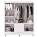 Guarda-Roupa 6 Portas Ideval com Cômoda Sapateira Sirios Branco