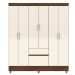 Guarda-Roupa 6 Portas Ideval com Cômoda Sapateira Sirios Imbuia/Champanhe