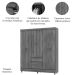 Guarda-Roupa 6 Portas Ideval com Cômoda Sapateira Sirios Imbuia/Champanhe