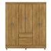 Guarda-Roupa 6 Portas Ideval com Cômoda Sapateira Sirios Nature/Brisa