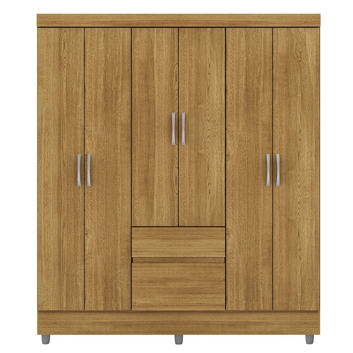 Guarda-Roupa 6 Portas Ideval com Cômoda Sapateira Sirios Nature/Brisa