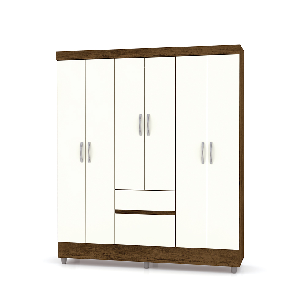 Guarda Roupa 6 Portas Urus Imbuia Champanhe