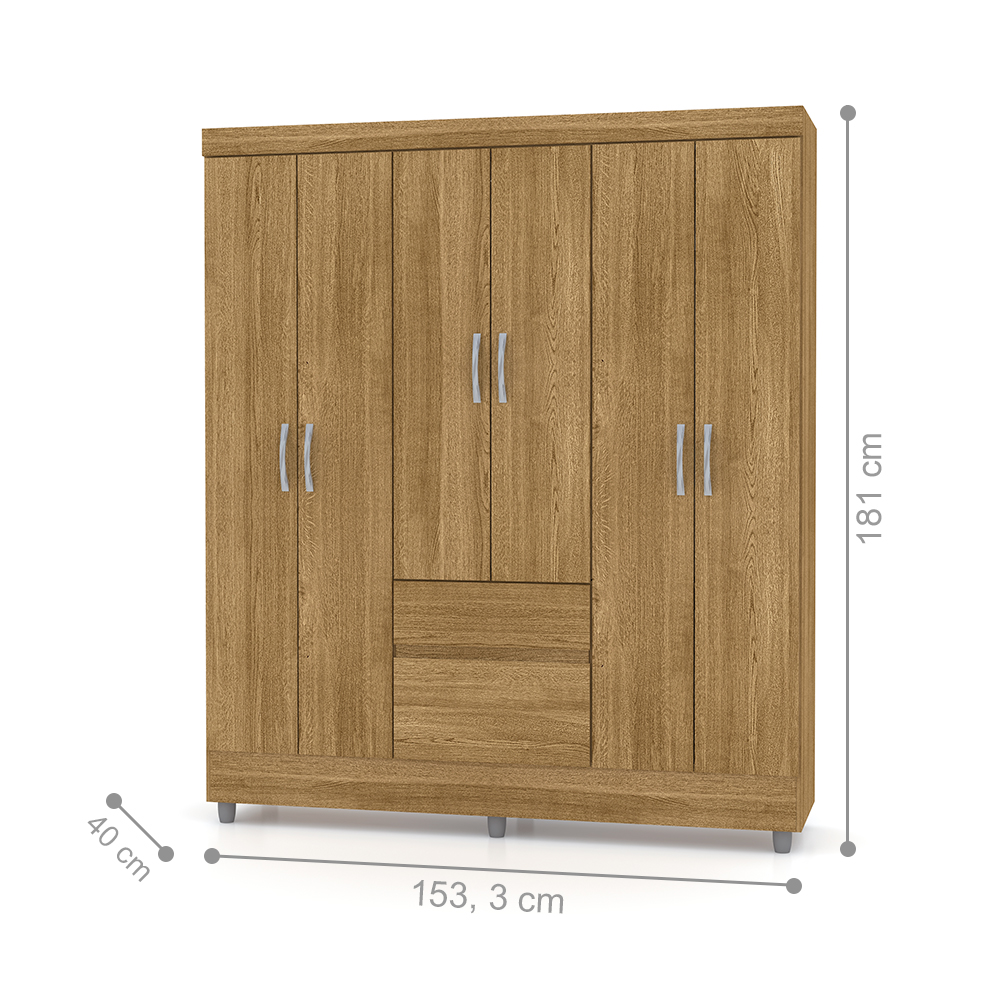 Guarda Roupa 6 Portas Urus Nature