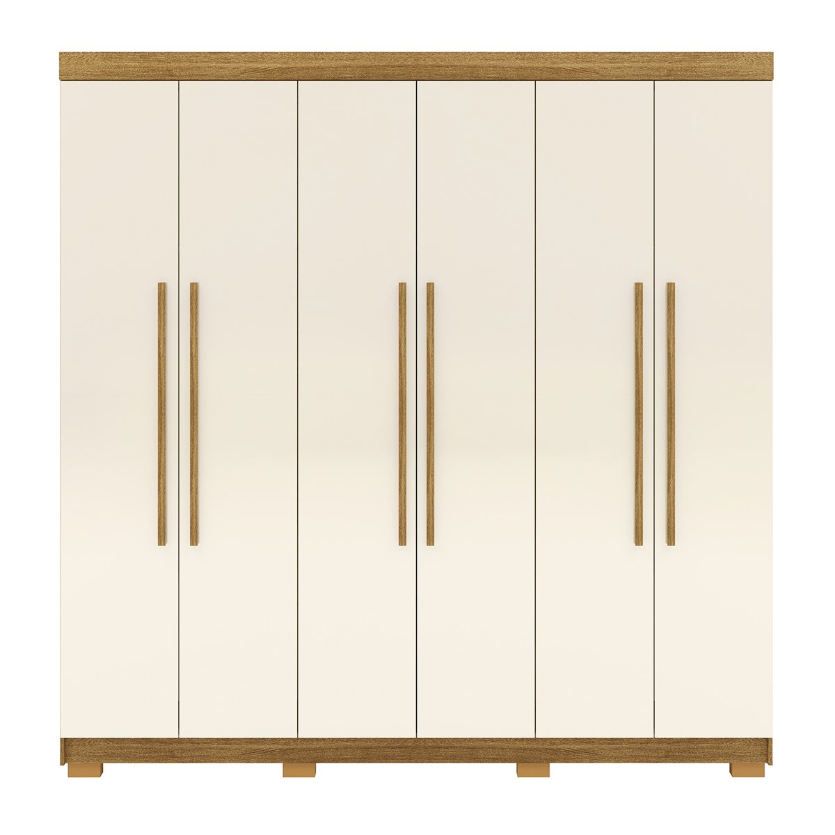 Guarda-Roupa Alto 6 Portas 2 Gavetas Norway Nature/Champagne